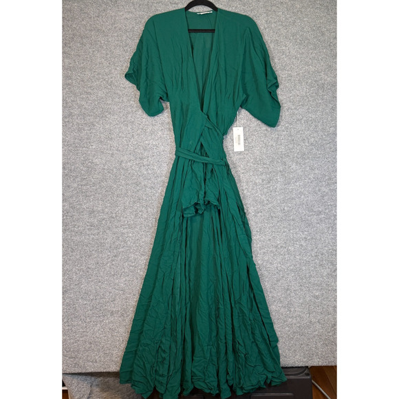 Reformation Maxi Dress Womens Medium Winslow Long Maxi Dress Emerald Boho NEW - Picture 3 of 13